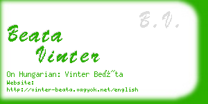 beata vinter business card